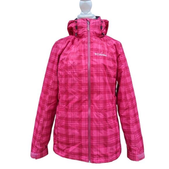 LIKE NEW Columbia Whirlibird Interchange Jacket Deep Blush Plaid Size M - Picture 3 of 14